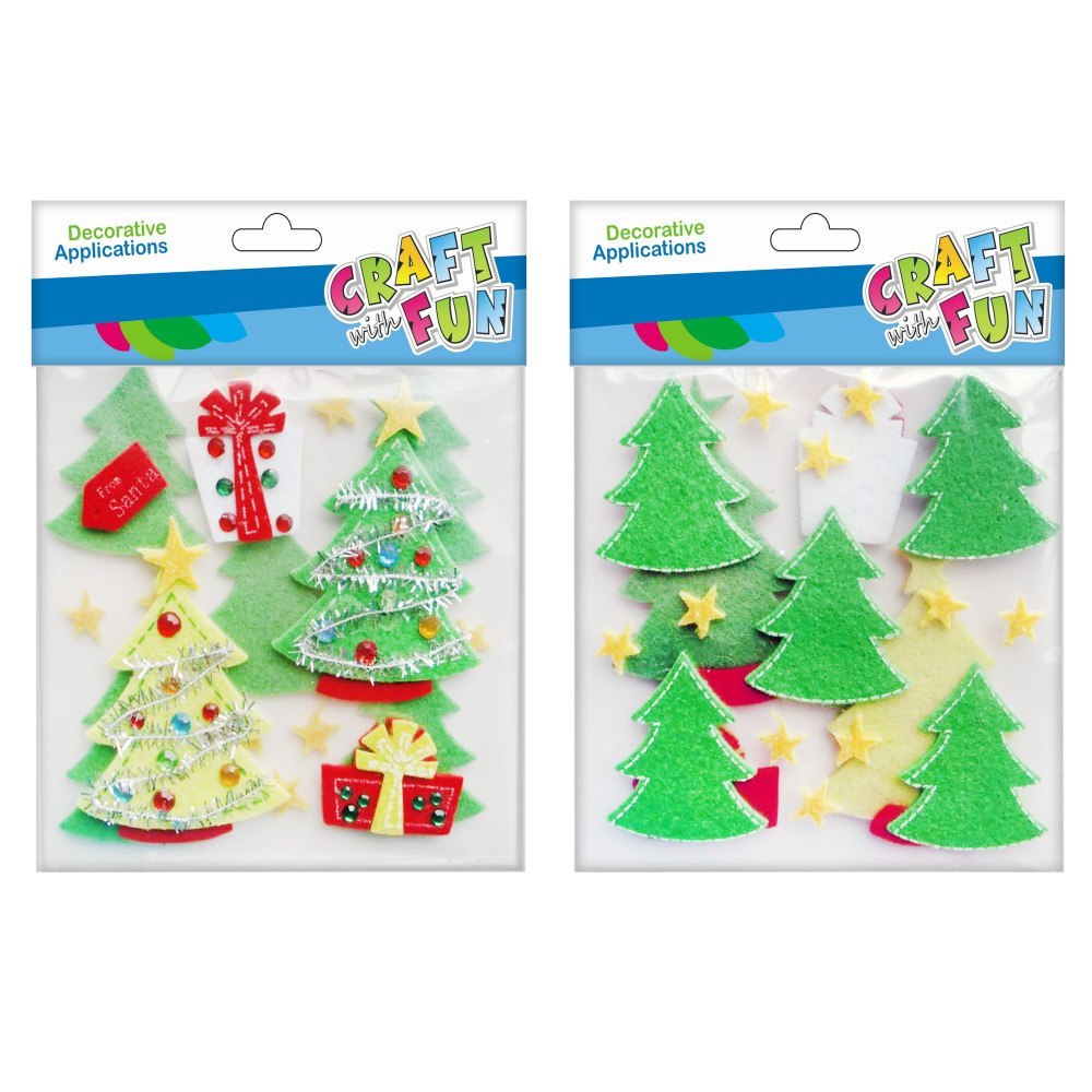 DECORATIVE SELF-ADHESIVE FELT TREE CHRISTMAS CRAFT WITH FUN 463704